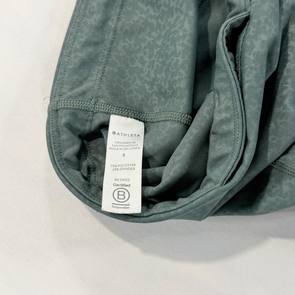 Athleta Ultimate Stash Pocket Embossed 7/8 Tight Womens S Teal Green Leggings - Picture 5 of 9
